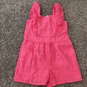 NWT Janie and Jack pink eyelet romper size 4T